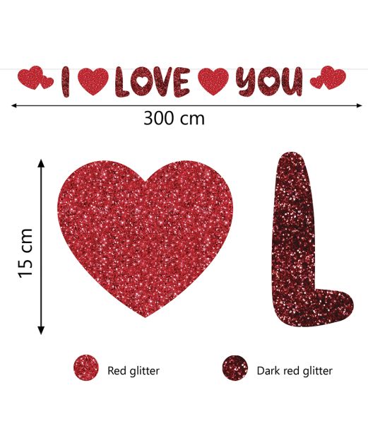 I Love You banner 300 cm.