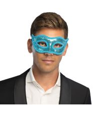 Turkis paillet halvmaske 