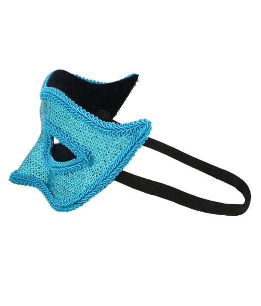 Turkis paillet halvmaske 