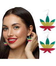 Hampblad øreringe glimmer