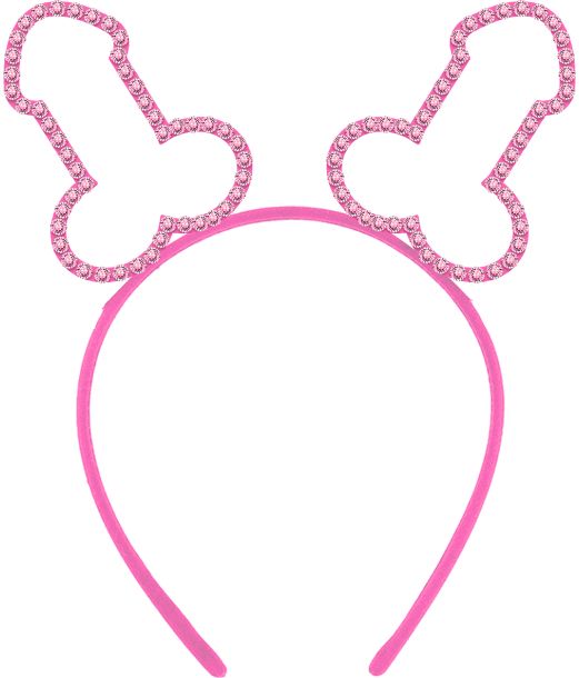 Hårbøjle med penis m rhinsten