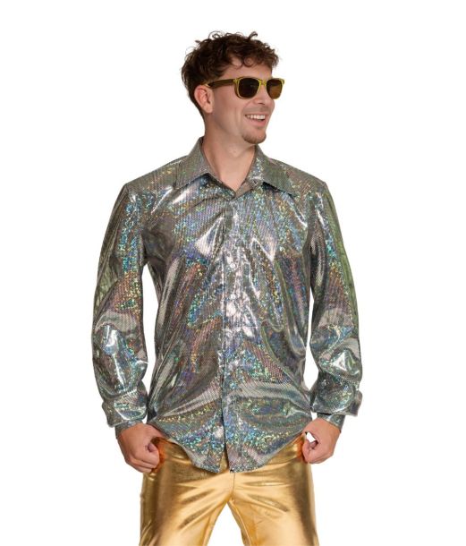DIsco shirt sølv str S
