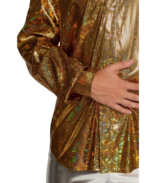 Disco shirt guld str S