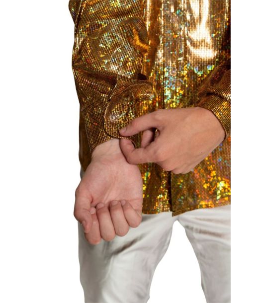Disco shirt guld str S