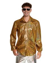 Disco shirt guld str S
