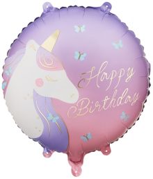 Enhörning Happy Birthday folieballong