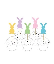 Påske hare kagepynt, 10 stk
