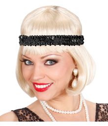 Hårband med svarta paljetter