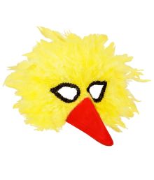 Gul fugle halvmaske m fjer ¤