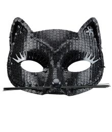 Halvmask för katt med paljetter