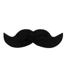 Svart böjd mustasch