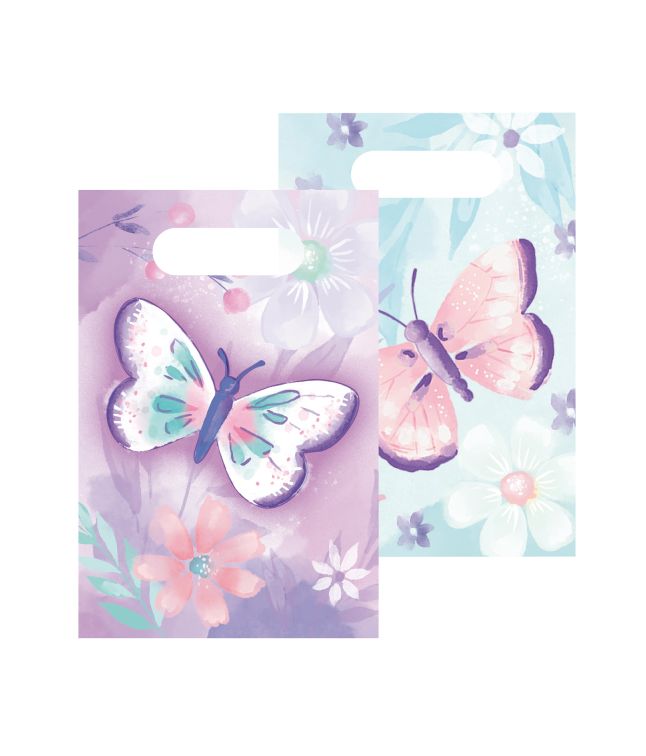 Papirpose sommerfugl 8 stk