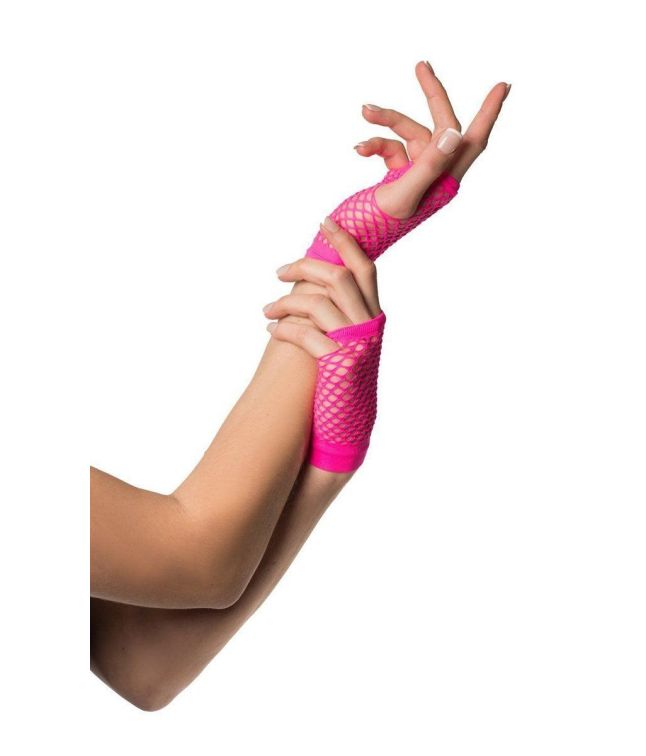 Pink fingerløse nethandsker kort