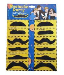 Overskæg sort 12 stk