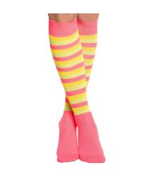 Strømper neon pink/gul/grøn