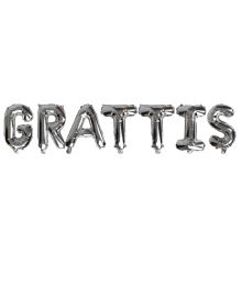 Grattis sølv folieballoner 40cm