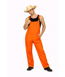 Neon orange overall maskeraddräkt