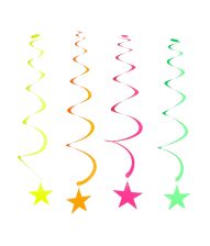 Neon mix loftspiraler 12 stk