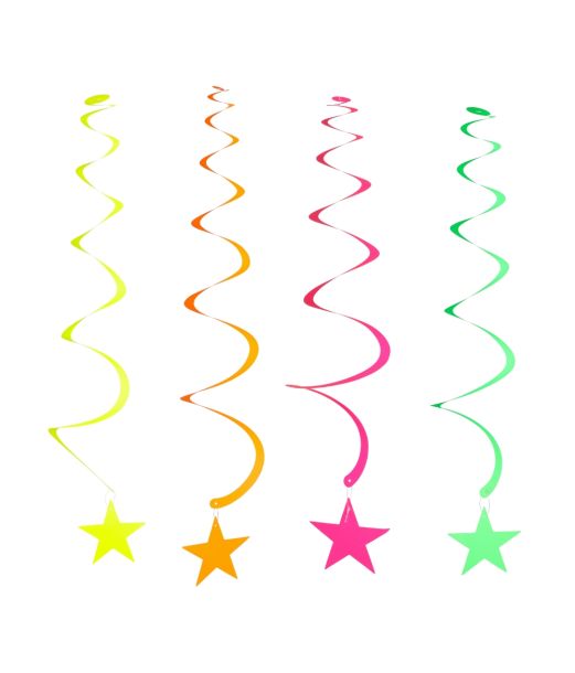 Neon mix loftspiraler 12 stk