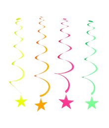 Neon mix loftspiraler 12 stk