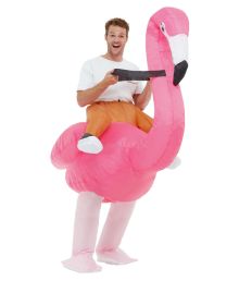 Uppblåsbar maskeraddräkt med flamingo
