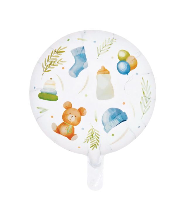 Folieballon rund blå baby 46 cm
