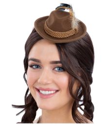 Brun mini tyrolerhatt