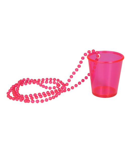 Pink shotglas i kæde 1 stk