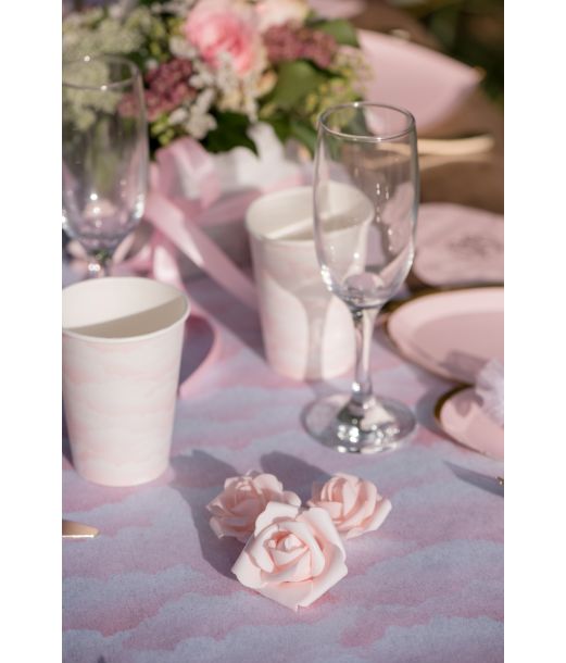 Lyserøde pynte roser Ø 5,5 x 7 cm 