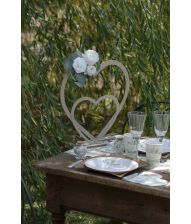 Hvid stor deko hjerte 39x4x37 cm 