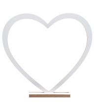 Hvid stor deko hjerte 39x4x37 cm 