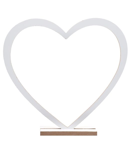 Hvid stor deko hjerte 39x4x37 cm 
