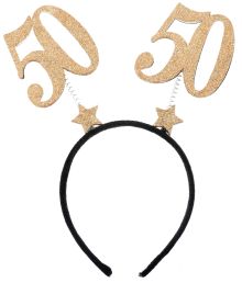 50 årsdag hårband guld glitter