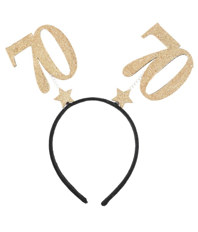 70 årsdag hårband guld glitter
