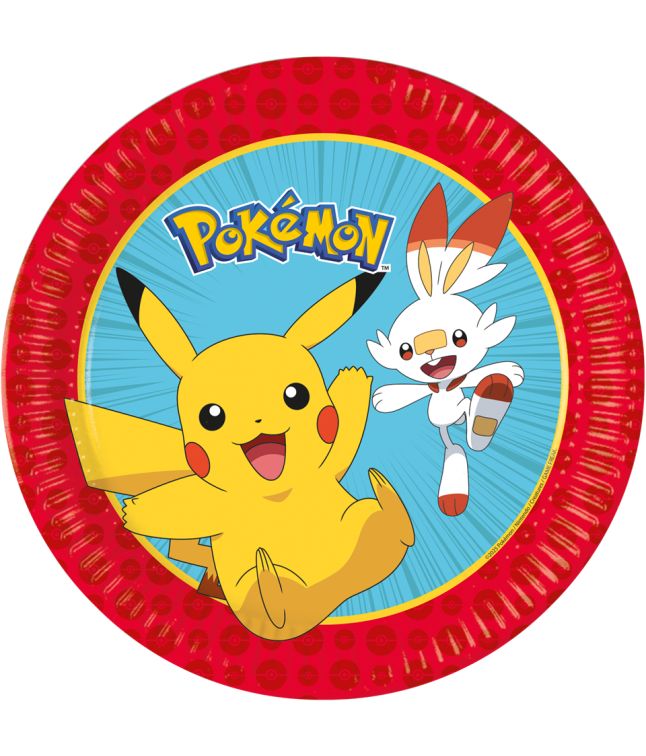 Pokemon paptallerken 8 stk