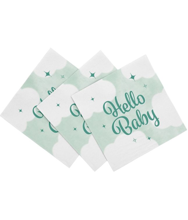 Hello baby blå 33x33 cm