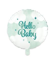 Folieballon Hello baby mint 46 cm