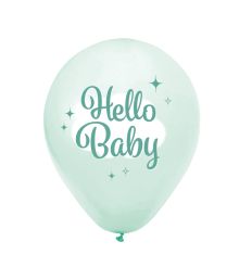 Ballon Hello baby mint 8 stk