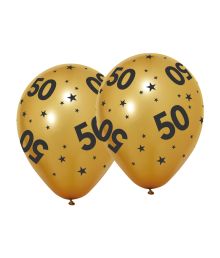 Ballon 50 guld 6 stk