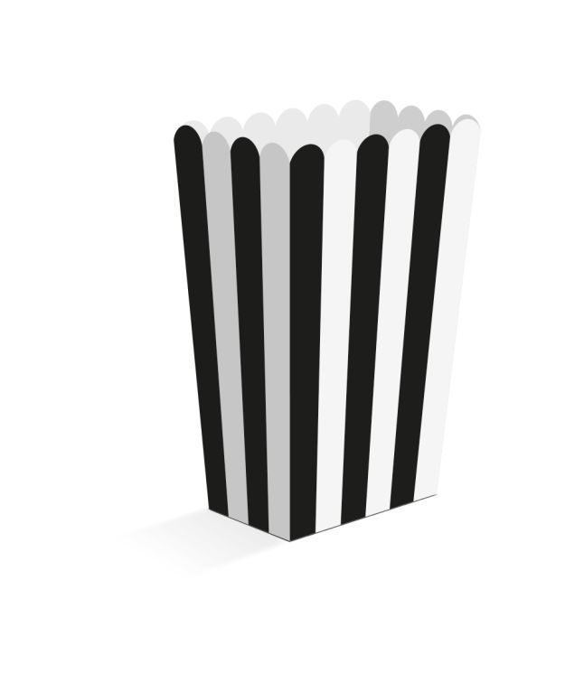 Snack boxes 8 stk. sort/hvid