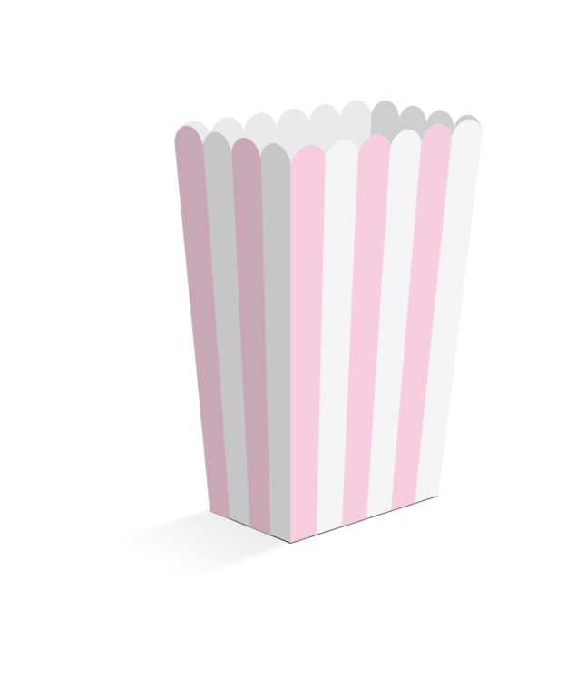 Snack boxes 8 stk. pink/hvid