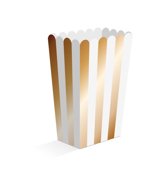 Snack boxes 8 stk. guld/hvid