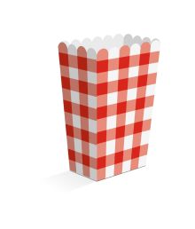 Rød/hvid snackbox 8 stk