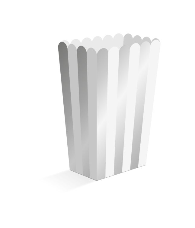 Snack boxes 8 stk. sølv/hvid