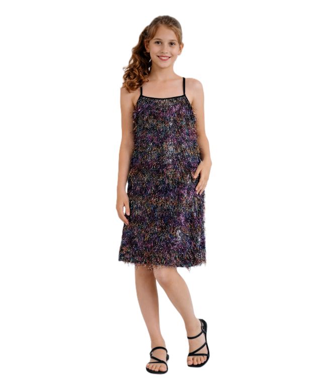 Frynseglimmerkjole 10-12 år