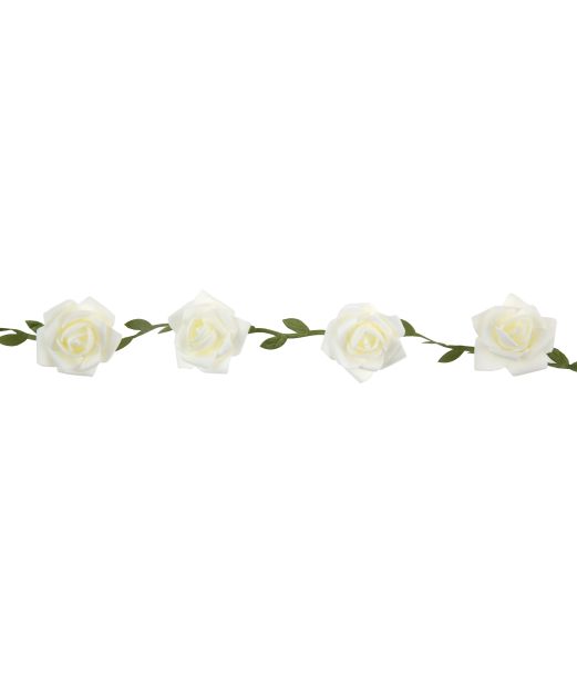 Hvid rose guirlande 120 cm 