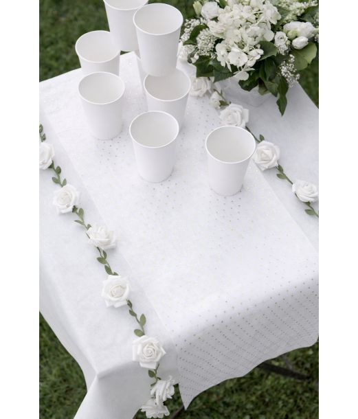 Hvid rose guirlande 120 cm 