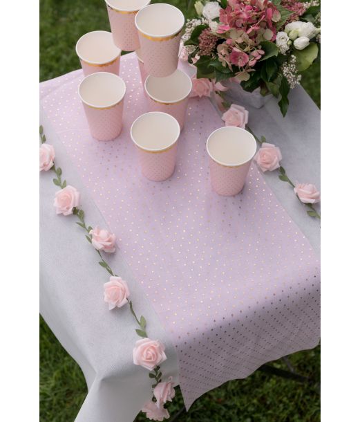 Lyserød rose guirlande 120 cm