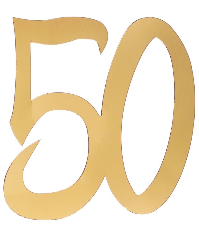 Guld stor konfetti 50