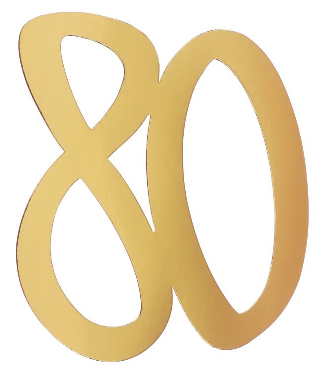 Guld stor konfetti 80